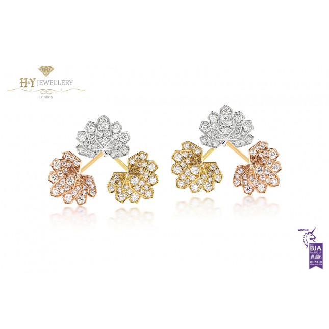 Ananya Tri-Colour Lotus Ear Jacket set with Diamonds