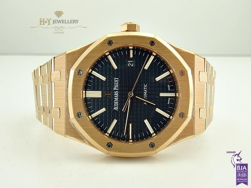 Royal oak on sale 15400 rose gold