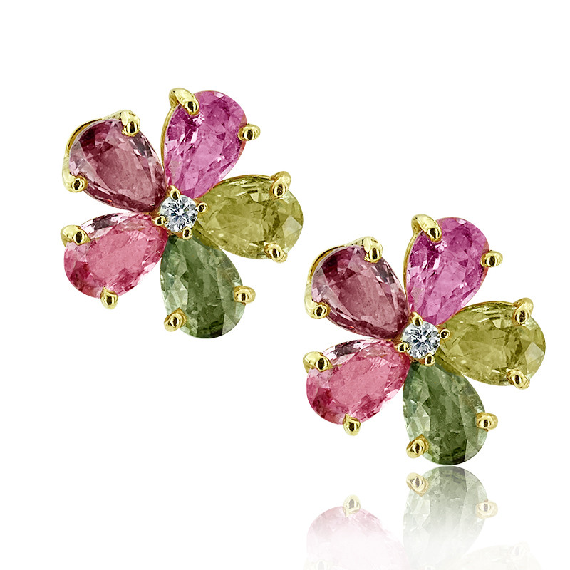 bulgari diamond flower earrings