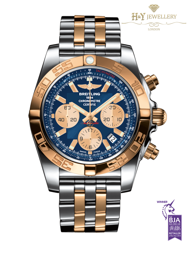 breitling chronomat two tone blue dial