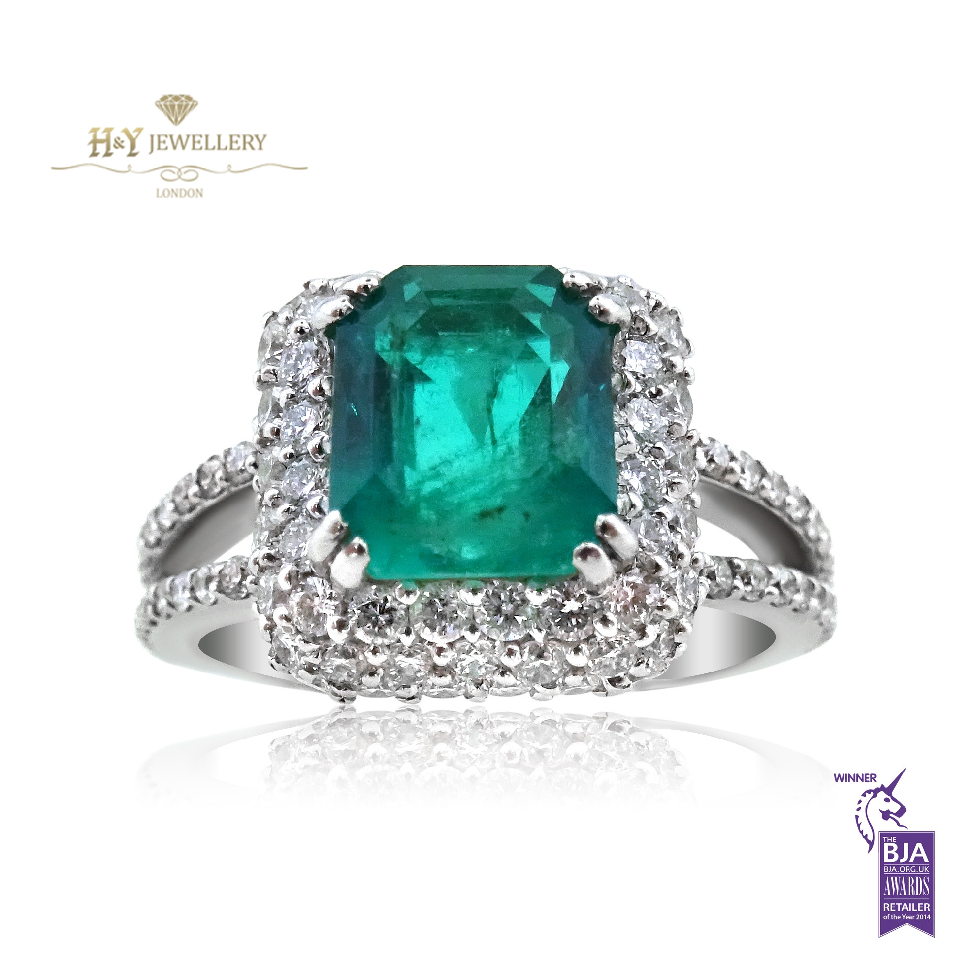 Blue green emerald hot sale ring