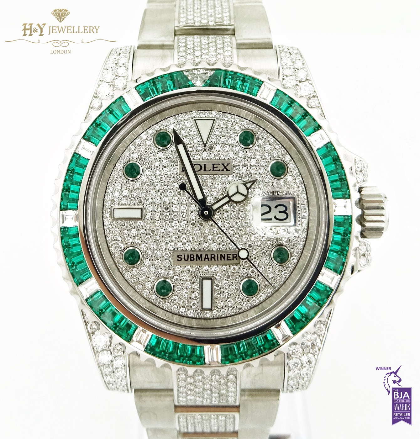 rolex with emeralds and diamonds