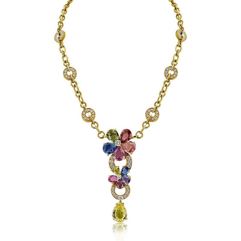 bulgari sapphire flower necklace