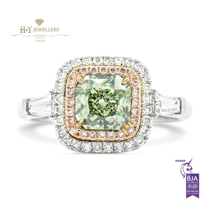 Pale green clearance engagement rings