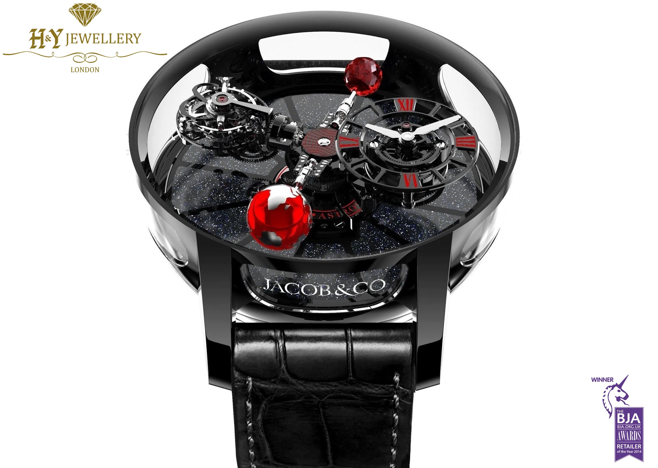 Jacob Co Astronomia Tourbillon Black Ceramic Black Red