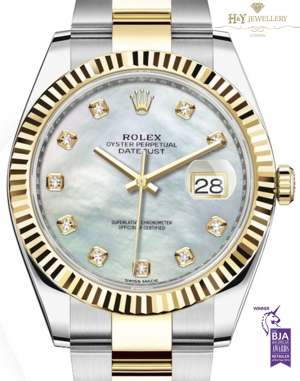 Rolex two tone mother of pearl online