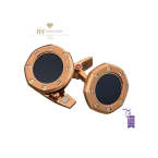 Audemars Piguet Rose Gold Cufflinks with Blue Tapisserie pattern  - ref BM0737.ORO.US.N000