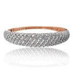 Rose Gold and White Diamond Bangle 