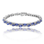 Oval Cut Tanzanite And Brilliant Cut Diamond Bracelet 