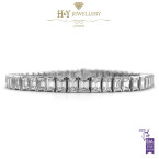 White Gold Emerald Cut Tennis Bracelet - 14.74 ct