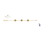 Ananya Yellow Gold Celeste Miniature Lotus Bracelet set with Sapphires and Diamonds