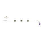 Ananya White Gold Celeste Miniature Lotus Bracelet set with Tourmalines and Diamonds