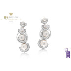 Ananya White Gold Celeste Ear Cuffs set with Pearls and Diamonds