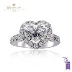 White Gold Heart Engagement Ring - 2.04 ct