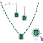 White Gold Emerald and Diamond Set - 45.03 ct
