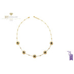 Ananya Celeste Miniature Lotus Necklace Set with Sapphires and Diamonds