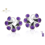 Ananya Nazar C-Clip Earrings set with Amethyst and Diamonds