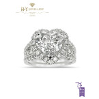 White Gold Flawless Heart Shape Diamond Ring -3.13 D IF Type IIA
