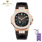 Patek Philippe Nautilus Moon Phase Rose Gold with Factory Diamonds- ref 5724R-001