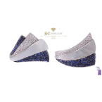 Ananya White Gold Mogra Demi Blossom Ring set with Blue Sapphires and Diamonds