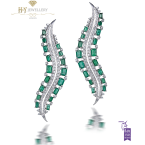 Ananya White Gold Nazar Scatter Earrings set with Emeralds and Diamonds