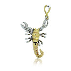 White And Yellow Gold Scorpion Pendant