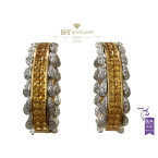 White and Yellow Gold Earrings set with Yellow Sapphires and Diamonds - 26.20 ct