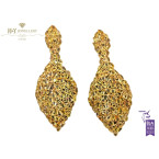 Yellow Gold Earrings Set with Yellow Sapphires - 41.44 ct