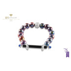 Ananya Chakra Bracelet set with Onyx, Topaz, Pearls and Diamonds