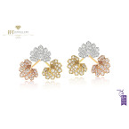 Ananya Tri-Colour Lotus Ear Jacket set with Diamonds