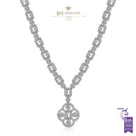 White Gold Exclusive Flower Necklace D-G , IF-VS1