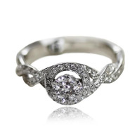 White Gold Engagement Ring With Brilliant Cut Diamonds