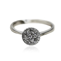 White Gold Engagement Ring With Brilliant Cut Diamonds