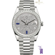 Rolex Day Date 40 White gold with Factory Diamonds and Sapphires - ref 228349RBR