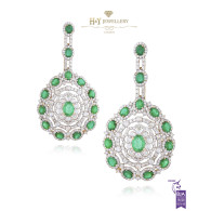 Emerald Statement Earrings - 19.88 ct
