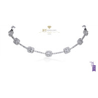 Ananya Celeste Miniature Lotus Choker Set with Sapphires and Diamonds