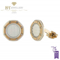 Audemars Piguet Rose Gold Cufflinks with White Tapisserie pattern  - ref BM0724.OKU.05.N029