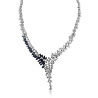 White Gold Sapphire And Diamond Necklace