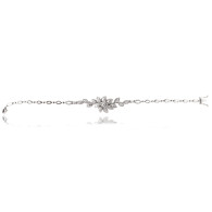White Diamond and Gold Leaf Bracelet