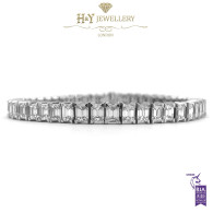 White Gold Emerald Cut Tennis Bracelet - 14.74 ct