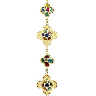 Yellow Gold Peridot and Citrine Clover Bracelet 