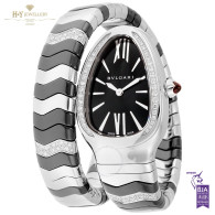 Bvlgari Serpenti Spiga Black Lacquered Dial Steel - ref 102129