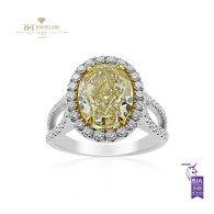 White Gold Yellow Diamond Ring 