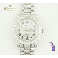 Rolex Date Just 41 Steel with After Set Diamonds - ref 116334