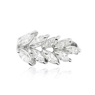 White Gold Ring With Marquise Cut Diamonds