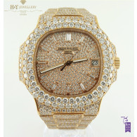 Patek Philippe Nautilus Rose Gold with After Set Diamonds - ref 5711/1R-001