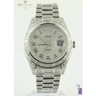 Rolex Day Date II White Gold with After market diamonds - ref 218239