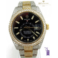 Rolex SkyDweller Two Tone with After market diamonds - Ref 326933