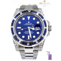 Rolex Submariner Aftermarket diamonds and sapphires - ref 116610LN