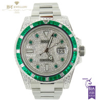 Rolex Submariner with Aftermarket Diamonds and Emeralds - ref 116610LN